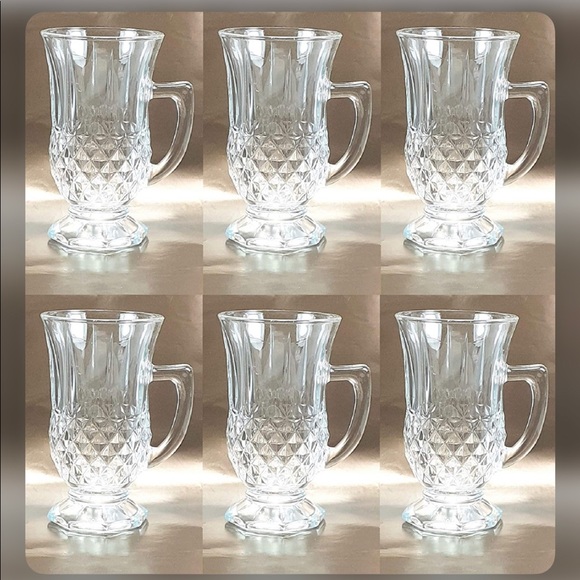 Diamant 6 Pc. Clear Crystal Glasses With Handles. - Picture 2 of 4